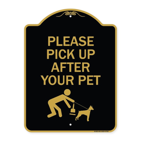 Designer Series-Please Pick Up After Your Pet Black & Gold, 24" x 18", BG-1824-9786